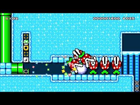 Night Snowy Speedrun  [40s] by Noah_SMM2 🍄 Super Mario Maker 2 ✹Switch✹ #bhi
