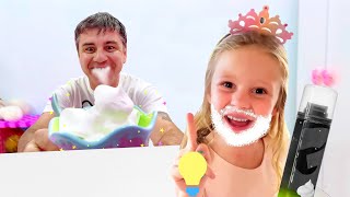 Nastya and Eva learn to make a joke with Dad - New Story for kids