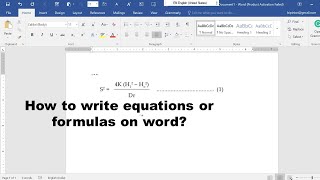 How to write an equation or formula in Word.