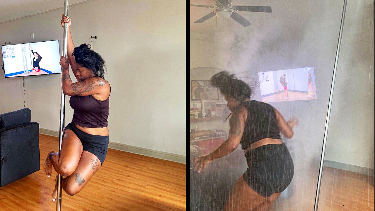 She Tried Pole Dancing at Home