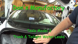 Tesla Model 3 - Trunk & Taillight Water Leaks - Mold YUK!