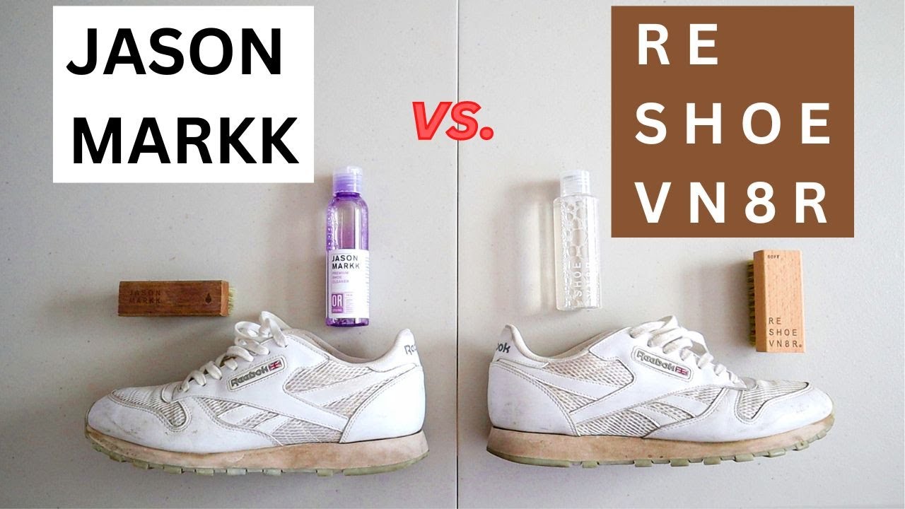 Watch video Which Shoe Cleaner Is Better A Scientific Approach - Jason Markk vs Reshoevn8r Now Which Shoe Cleaner Is Better A Scientific Approach - Jason Markk vs Reshoevn8r
