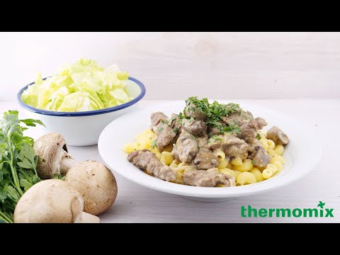 Rindfleisch mit Pilz-Obers-Sauce (im Thermomix)
