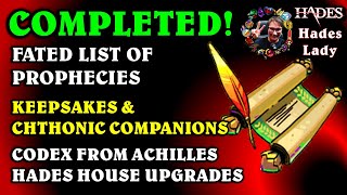 In Hades Finished Fated List of Prophecies | Achilles Codex| Renovated Hades