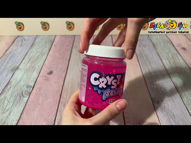 Слайм розовый с блестками 250г - видео