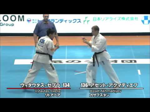 【新極真会】 The 11th World Karate Championship Men 2nd round51 Vytautas Cepla vs Asset Akhmadiyev