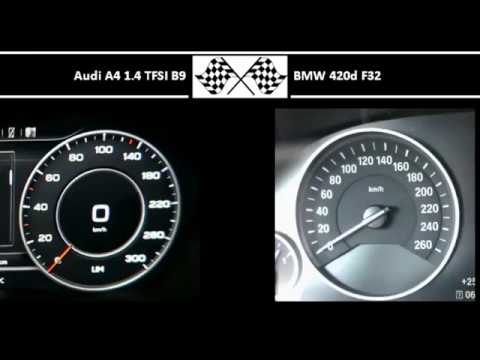 Audi A4 1.4 TFSI B9 VS. BMW 420d F32 - Acceleration 0-100km/h