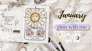 January plan with me ✨ | tarot and future themed ☁ | 2022 bullet journal set up