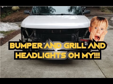 How to remove Ford Flex front bumper, grill and headlights.