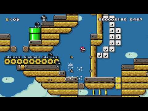 King Bob-omb's Sky Fleet by Blunkm - SUPER MARIO MAKER - NO COMMENTARY 1bj