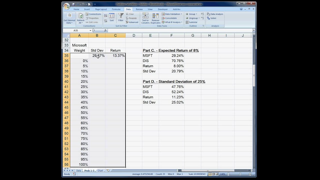 How to create a Data Table in Excel