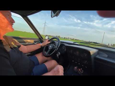 Valentino Balboni drives a Lamborghini Miura