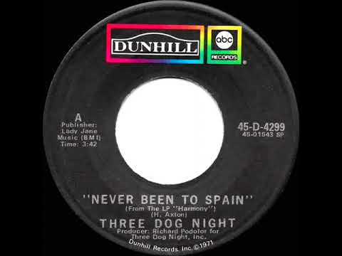 1972 HITS ARCHIVE: Never Been To Spain - Three Dog Night (mono 45)