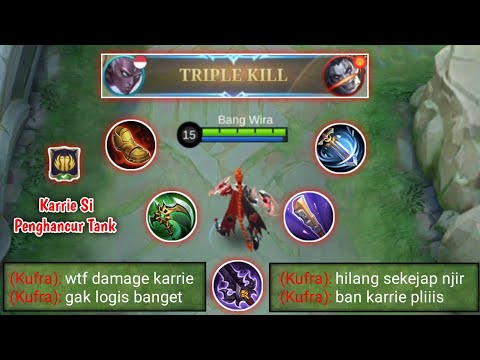 GILA BANGET DAMAGE KARRIE FULL ITEM ATTACK SPEED ! TANK SEKERAS KUFRA PUN JADI TAK BERDAYA - MLBB