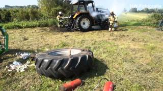 preview picture of video 'Tractor brandt volledig uit aan Gennerdijk in Hasselt'