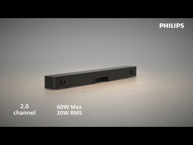 Philips TAB4000 Barra de Sonido Bluetooth 2.0 Canales 60W HDMI ARC Negro Reacondicionado video