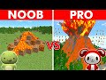 NOOB Vs PRO SECRET VOLCANO HOUSE BUILD CHALLENGE In Minecraft