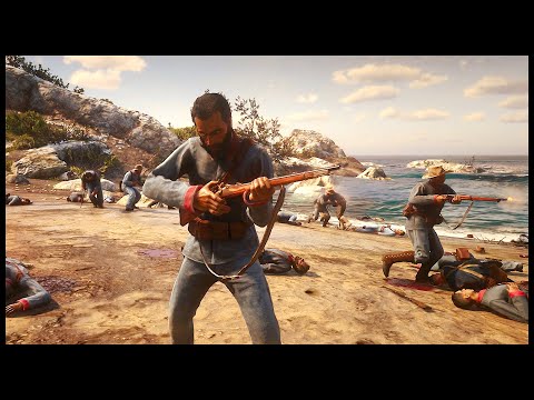 Red Dead Redemption 2 - Cuban Army VS US Army - NPC Wars