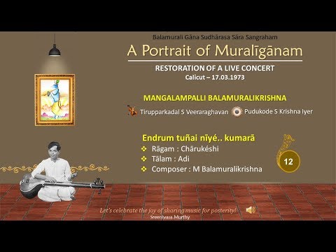Endrum tunai niye - Charukeshi - M Balamuralikrishna - A Portrait of Muralīgānam - 1973 (12/16)