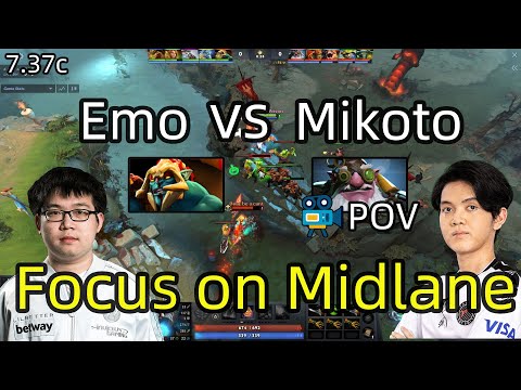 Mikoto Sniper VS Emo Huskar | Focus on Midlane | 7.37c