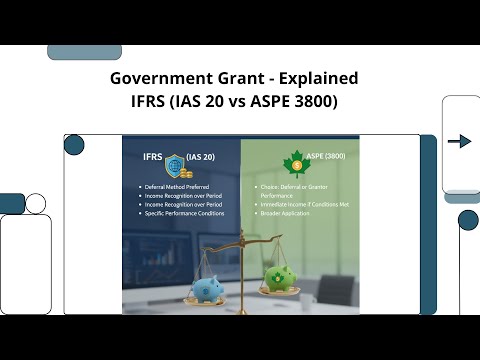 Government Grant -Explained IFRS (IAS 20) vs ASPE 3800