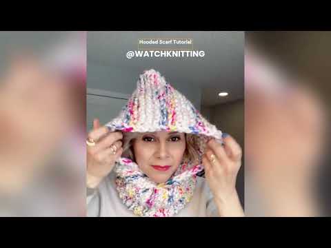 Cozy Hooded Scarf Knitting Tutorial | Using Straight Needles