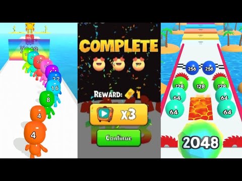 2048 | 2048 Runner Ball vs Man Runner 3D Satisfying Games vs Merge Number Run Master 🏃‍♀️ 👌 gameplay