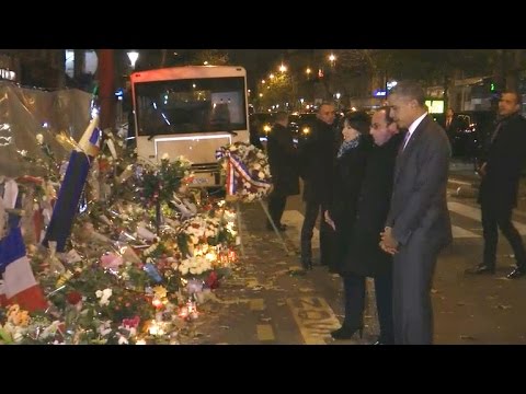 Pres. Obama pays tribute to victims at Bataclan concert hall in Paris