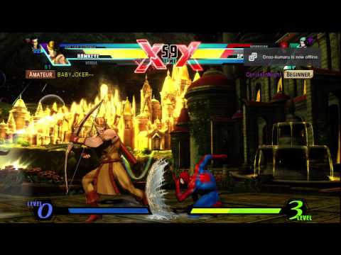 Ultimate Marvel vs Capcom 3 (PS3) -- Non-Ranked Matches 1 - My first online Match/Victory