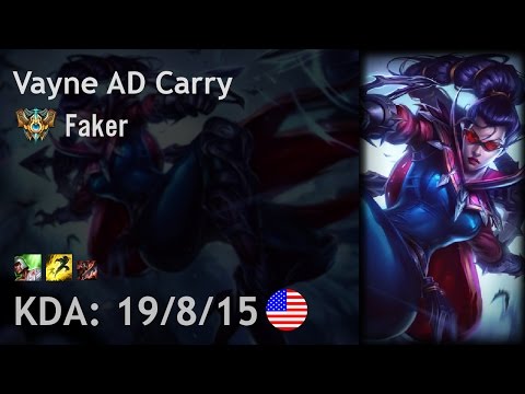 Vayne AD Carry vs Ezreal - Faker - NA Challenger Patch 6.20
