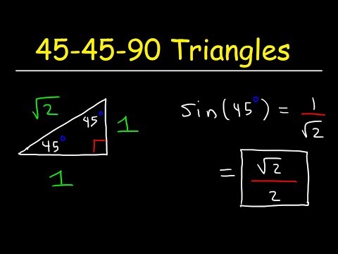 45 45 90 Triangles Special Right Triangle Trigonometry