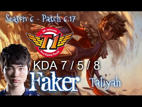 SKT T1 Faker TALIYAH vs VLADIMIR Mid - Patch 6.17 KR Ranked | League of Legends