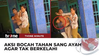 Bocah ini Tahan Sang Ayah Agar Tak Berkelahi denga