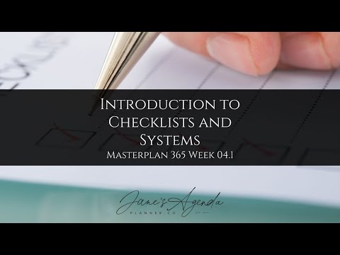 Introduction to Checklists and Systems - Masterplan 365 Week 04.1