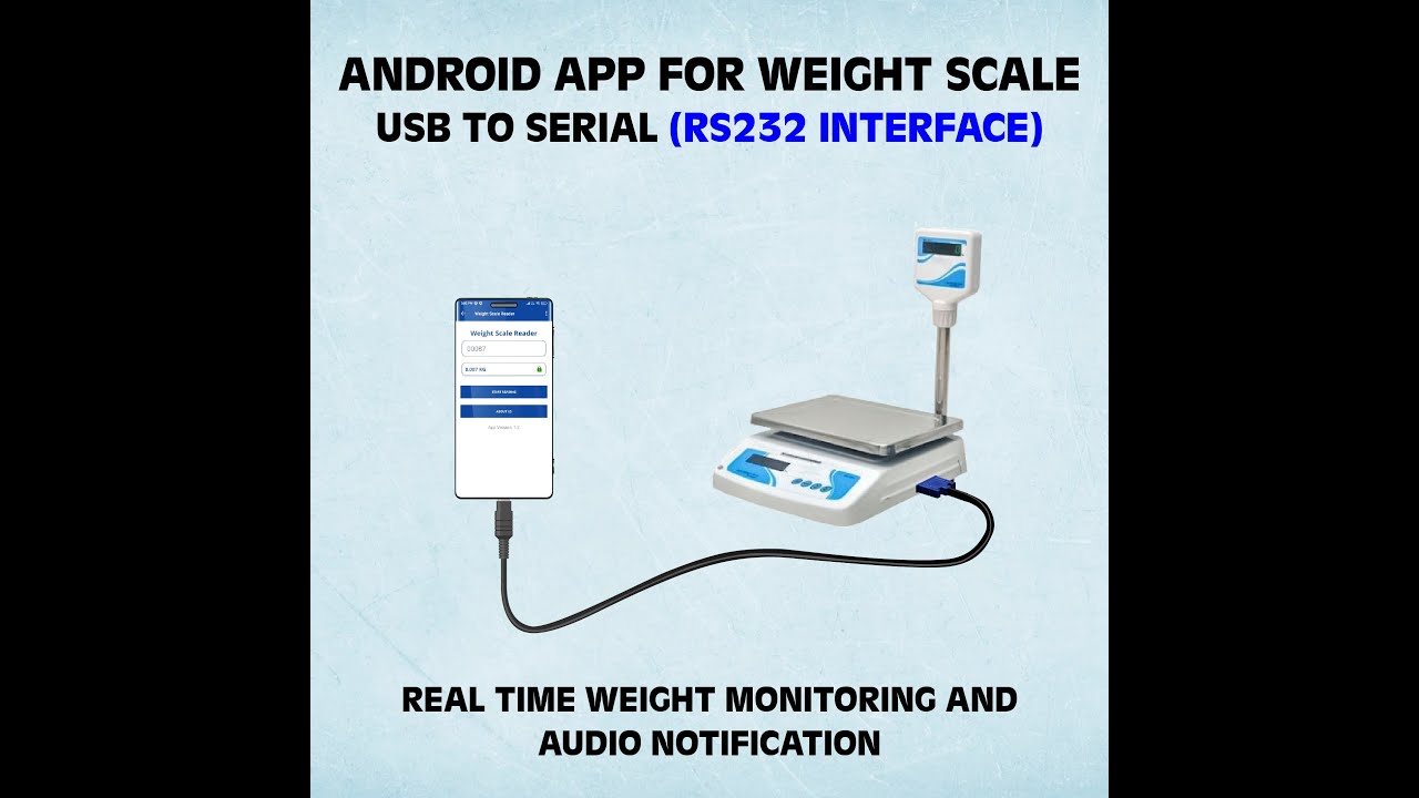 Android App to interface with a weigh scale that communicates via USB to Serial (RS232 Interface)
