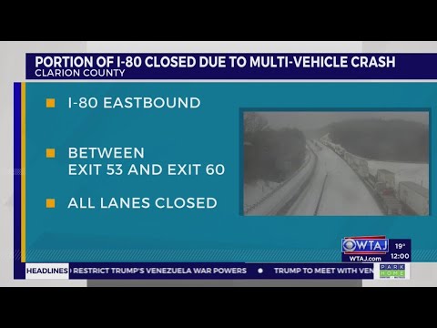 Multi-vehicle crash on I-80 causing traffic delays across western Pennsylvania | WTAJ