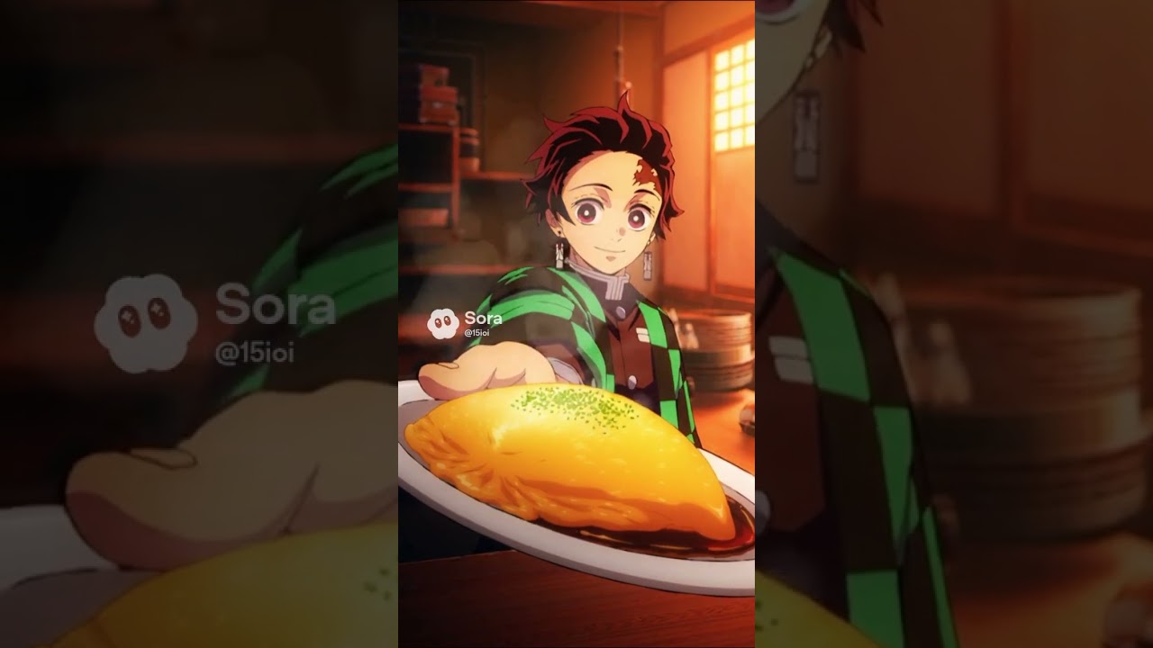 オムライスを作る #tanjiro #ai #鬼滅の刃 #tanjirokamado