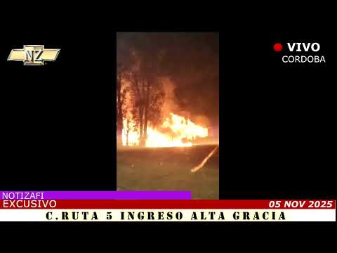 GRAN INCENDIO EN MADERERA -ALTA GRACIA CÓRDOBA