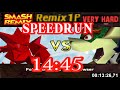Smash Remix Classic Mode Remix 1P Speedrun With Polygon Wario Very Hard In 14 45
