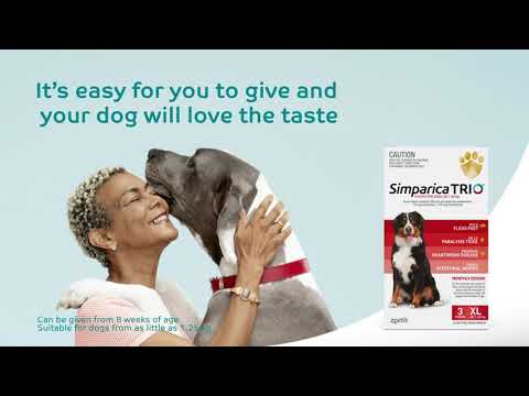 SIMPARICA TRIO - TRIPLE PROTECTION AGAINST FLEAS, TICKS AND WORMS by ZOETIS | VetSupply | Pet Care