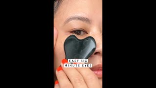 Easy 6 minute technique to de-puff eyes and eliminate dark circles #shorts