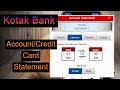 💥 Download Statement Using Kotak App | Account or Credit Card Statement in PDF Download
