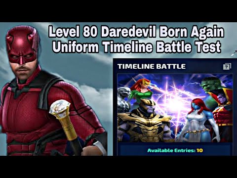 Level 80 Daredevil Born Again Uniform Timeline Battle Test - Marvel Future Fight