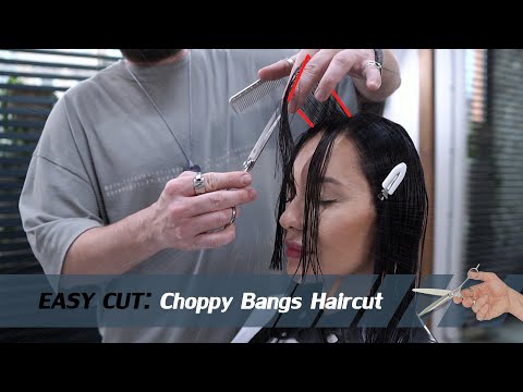 EASY CUT: Layered Haircut with short CHOPPY BANGS
