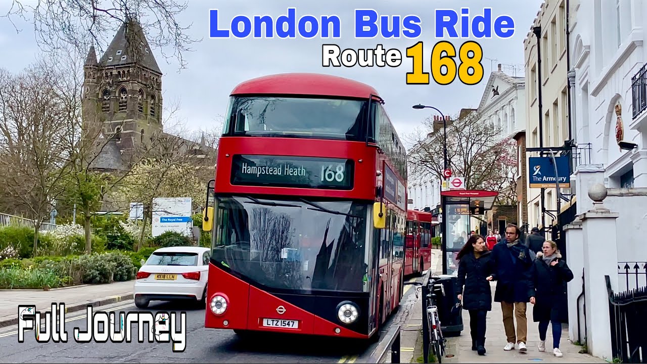 London Bus Ride 🇬🇧 Route 168 - To Hampstead Heath | VIA Camden Town | Full Journey