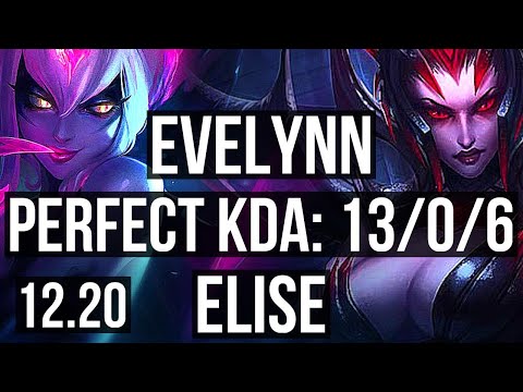 EVELYNN vs ELISE (JNG) | 13/0/6, Rank 6 Eve, Legendary | KR Master | 12.20