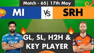 MI vs SRH Dream11 Prediction, Match - 65, 17th May | Indian T20 League, 2022 | Fantasy Gully