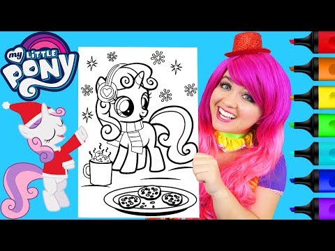 Coloring My Little Pony Christmas Sweetie Belle Coloring Page Prismacolor Markers | KiMMi THE CLOWN Video