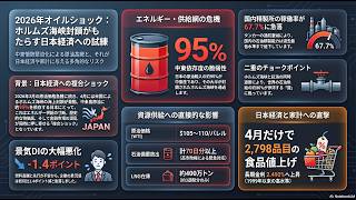 世界情勢ニュース【2026.4.13最新】迫る値上げラッシュと原油高。ホルムズ海峡危機が突きつける日本経済の現実とリスク通貨・円の行方