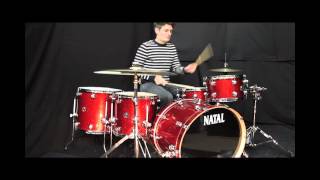 Video thumbnail for Natal Red Sparkle Ash Drum Kit - Custom Ordered Set Up by Peter Lewis